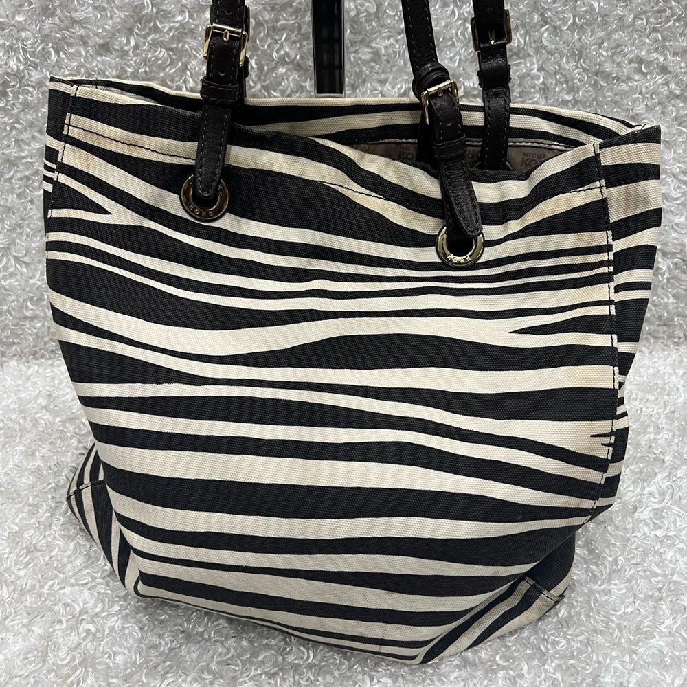 Michael Kors Mk Canvas Tote In Zebra Print - image 2